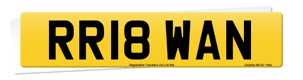 Registration number RR18 WAN